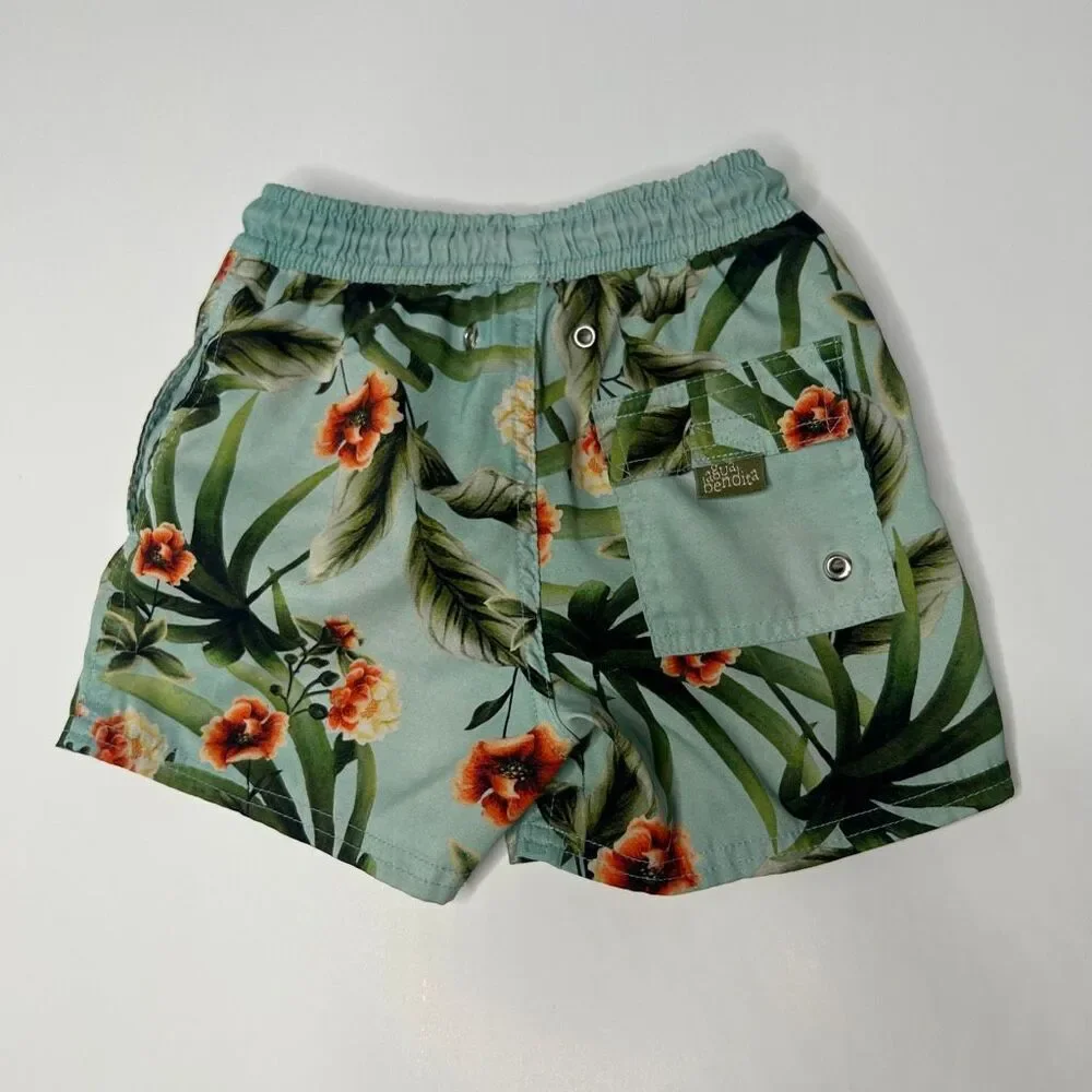 Agua Bendita Boys Tropical Print Swim trunks (kids size 4)